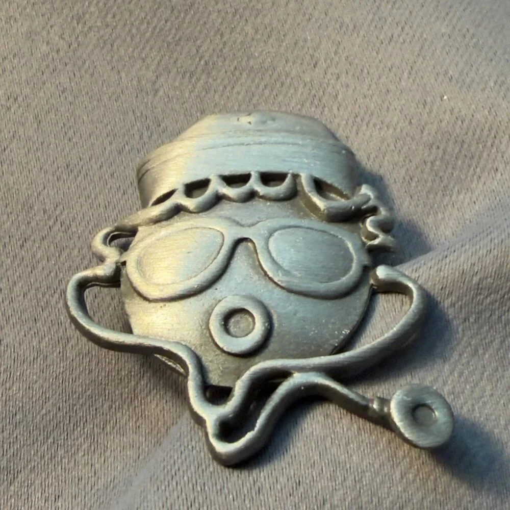 Medical Professional Brooch AJC Silver Tone Doctor Nurse Vintage 2”